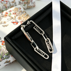 Long Chain Drop Earrings–Stud with Hanging Chain