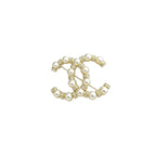 Interlocking C Brooch with Lustrous Beads & Crystal Spacers