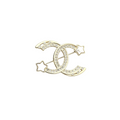 Interlocking C Star Brooch – Crystals & Lustrous Bead Stars