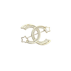 Interlocking C Star Brooch – Crystals & Lustrous Bead Stars