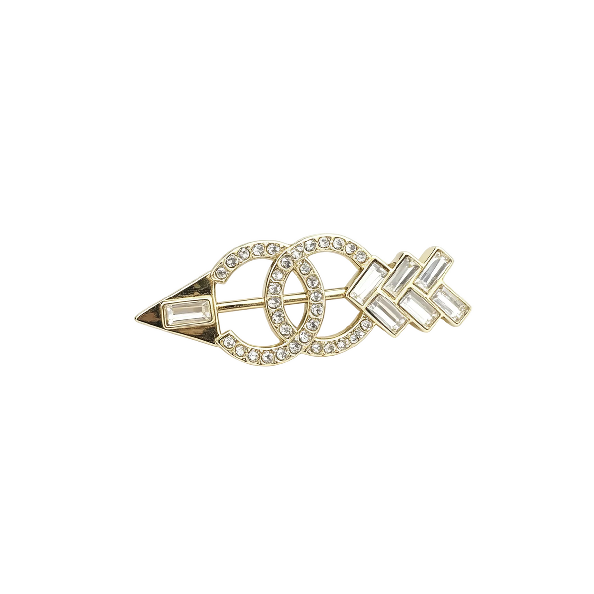 Interlocking C Bar Brooch – Pavé & Baguette Crystals