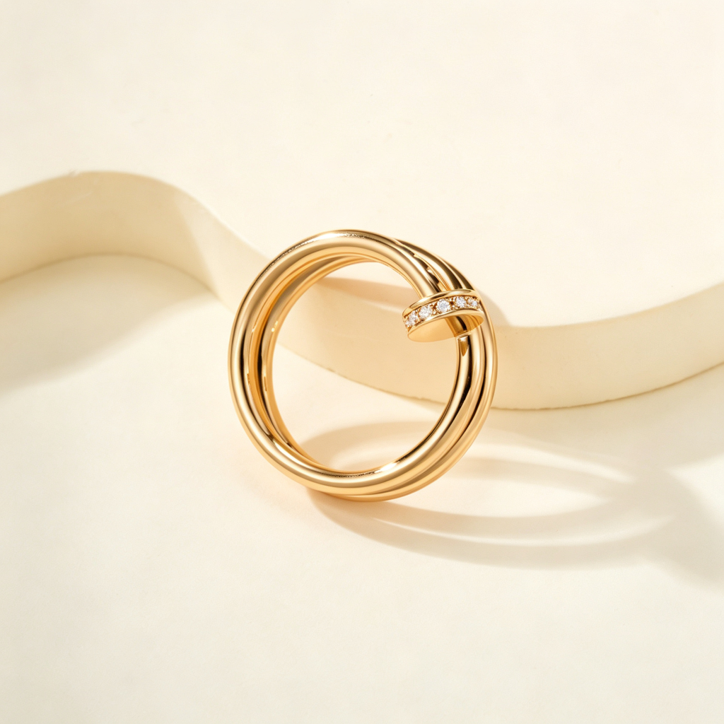 Nail ZP Style Ring with Micro Paved Gemstones Ring for Daily Wear & Gifting