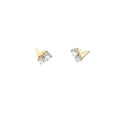 V Shape Stud Earrings Inlaid Sparkling Gemstones Fashion Women Ear Jewelry