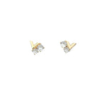 V Shape Stud Earrings Inlaid Sparkling Gemstones Fashion Women Ear Jewelry