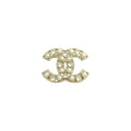 Interlocking C Brooch with Lustrous Beads & Heart Crystals