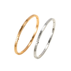 Mini Ice Slim No Gemstones Bangle, Minimalist Thin Band with Square Shape for Daily Wear & Gifting