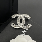 Interlocking C Baguette & Round Crystal Brooch