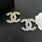 Interlocking C Heart-Crystal Brooch