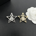 Openwork Star Brooch – Enamel Center Block