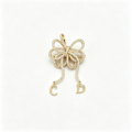 Crystal Openwork Bow Brooch – Dangling Letter Charms