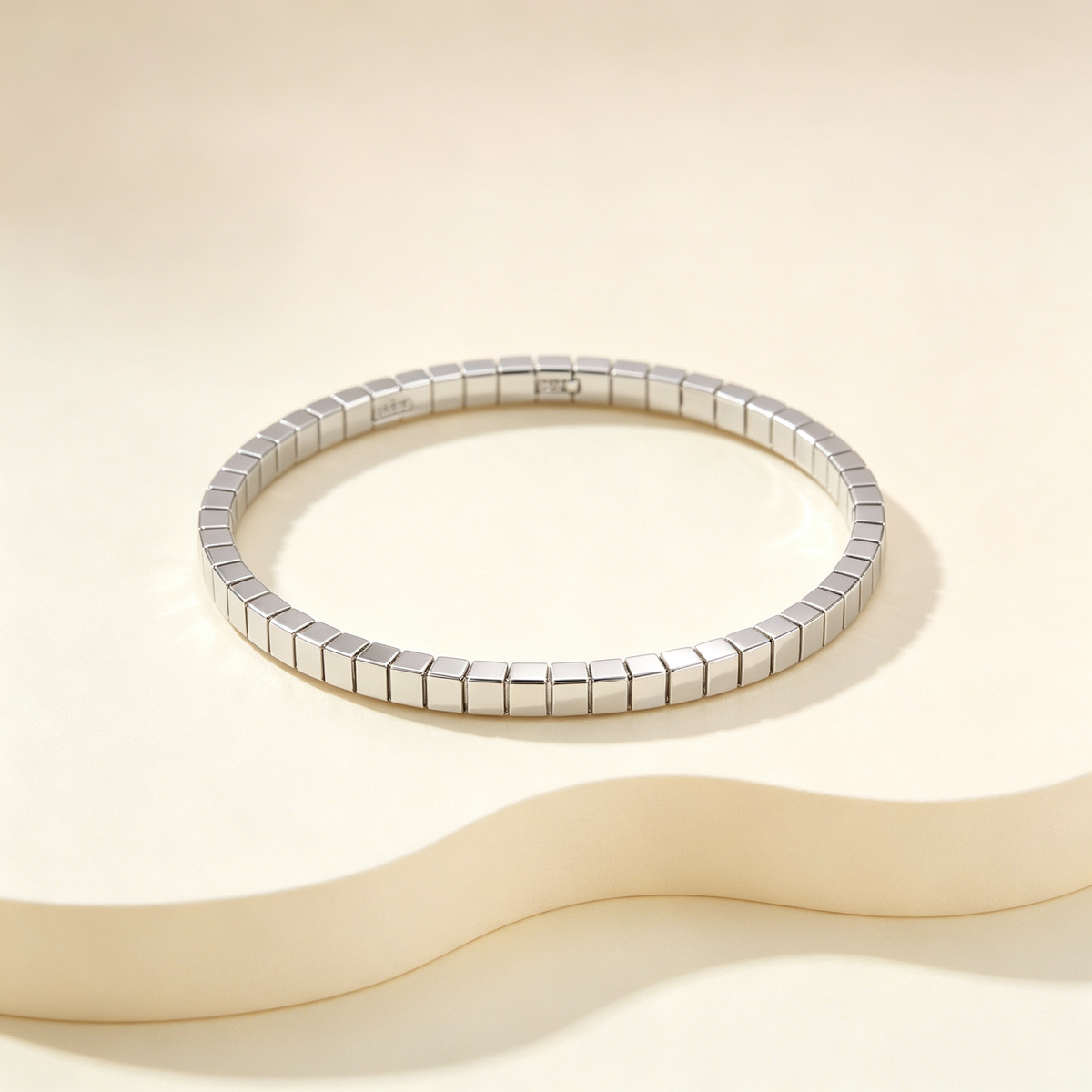 Mini Ice Slim No Gemstones Bangle, Minimalist Thin Band with Square Shape for Daily Wear & Gifting