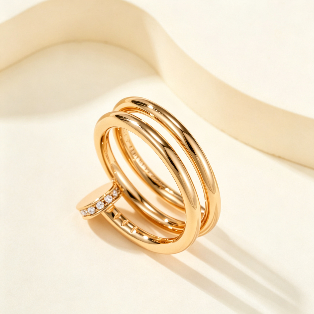 Nail ZP Style Ring with Micro Paved Gemstones Ring for Daily Wear & Gifting