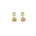 Interlocking C Stud Earrings with Flower Drop