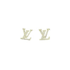 Intertwined Letter Stud Earrings Fully Paved Sparkling Gemstones Fashion Women Ear Jewelry