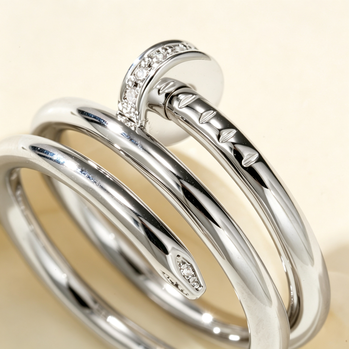Nail ZP Style Ring with Micro Paved Gemstones Ring for Daily Wear & Gifting