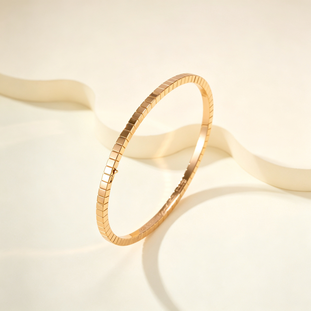 Mini Ice Slim No Gemstones Bangle, Minimalist Thin Band with Square Shape for Daily Wear & Gifting