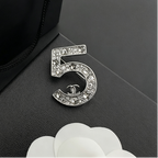 Number 5 Brooch – Mixed Crystals & Beads