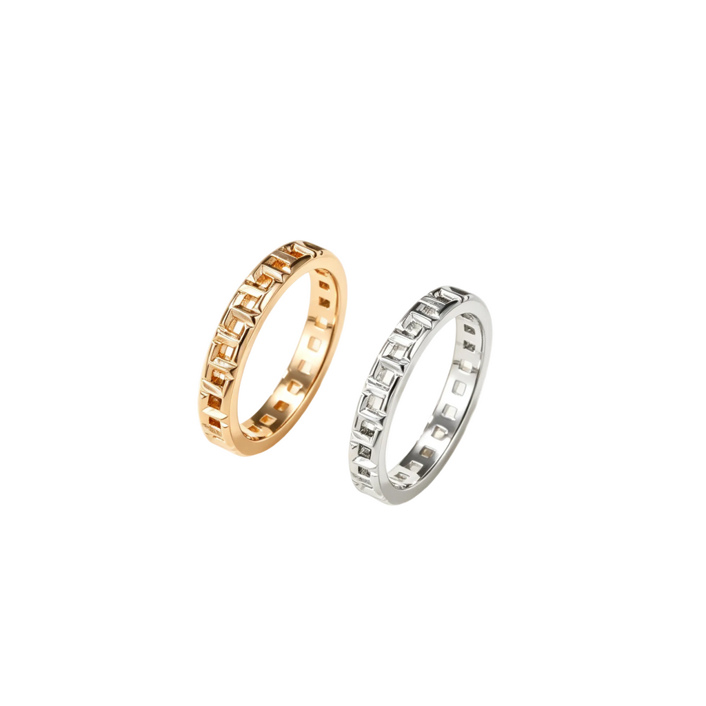 T Letter Series True Ring, Slim 3.5mm No Gemstones Statement Ring for Daily Wear & Gifting