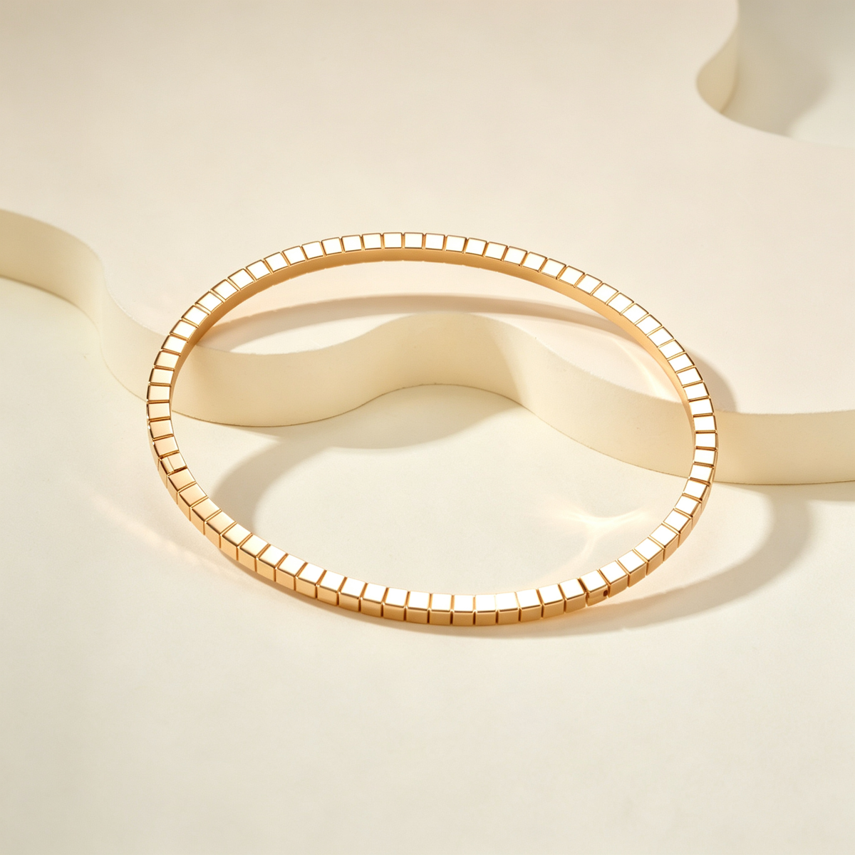 Mini Ice Slim No Gemstones Bangle, Minimalist Thin Band with Square Shape for Daily Wear & Gifting