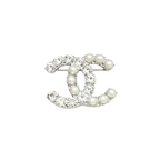 Interlocking C Brooch – Crystals & Lustrous Beads