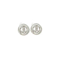 Twisted Swirl Stud Earrings–Interlocking C Pavé Center