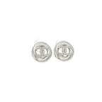 Twisted Swirl Stud Earrings–Interlocking C Pavé Center