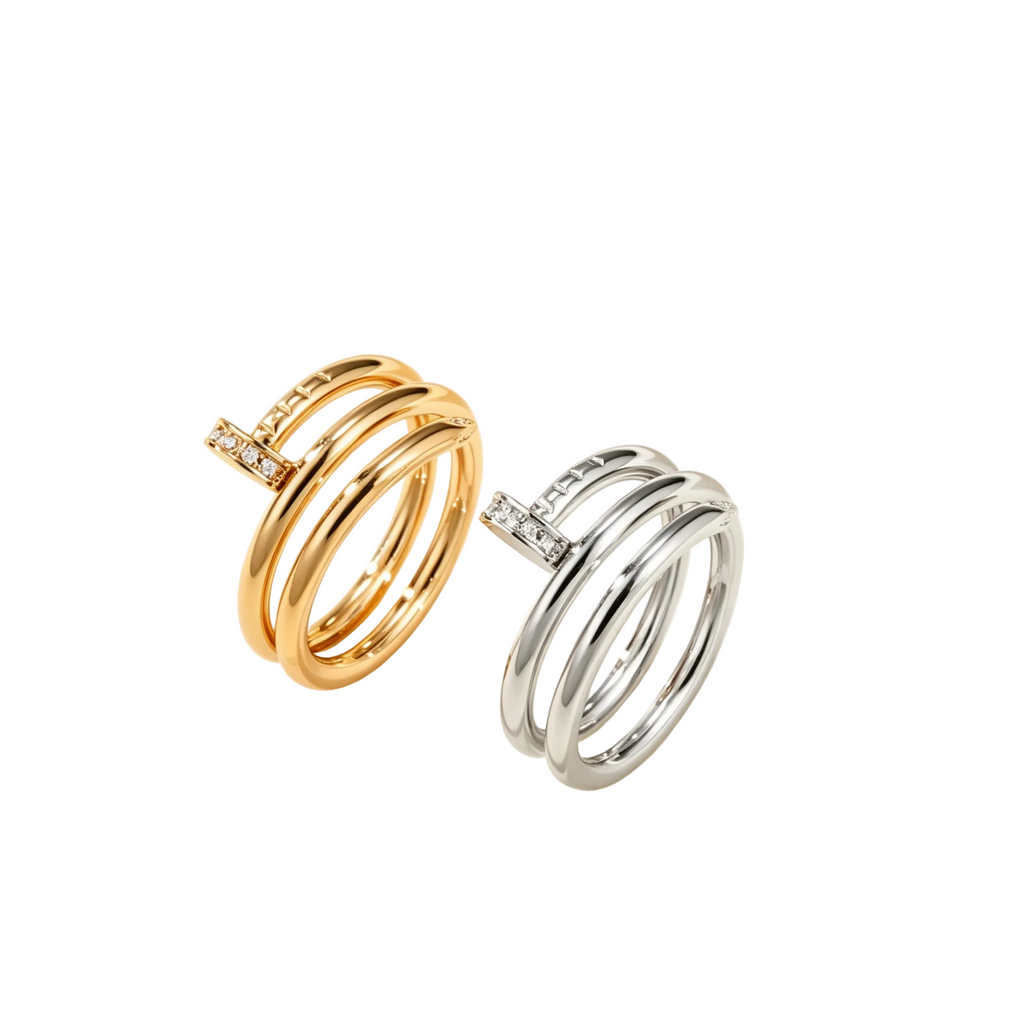 Nail ZP Style Ring with Micro Paved Gemstones Ring for Daily Wear & Gifting
