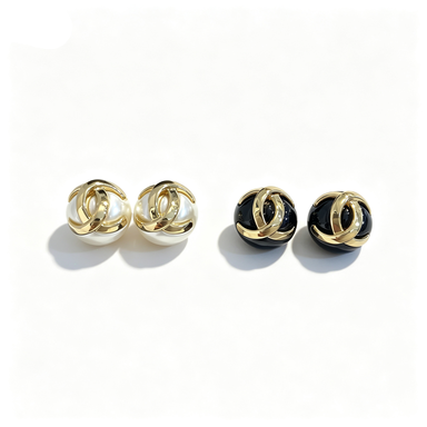 C-Hug-Bead Stud Earrings–Half-Ball Dome Design