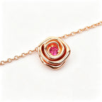Bud Pendant Necklace for Women Red Gem Luxury Jewelry for Daily