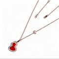 Convertible Double Gourd Necklace – Green/Red Agate, 2-Wear