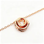 Bud Pendant Necklace for Women Red Gem Luxury Jewelry for Daily