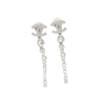 Interlocking C Crystal Drop Earrings–Graduated Bezel Chain