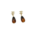 Amber Teardrop Drop Earrings–Classic Warm Hue