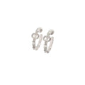 Silver-Tone Openwork Hoop Earrings–Hollow Filigree Design