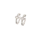 Silver-Tone Openwork Hoop Earrings–Hollow Filigree Design