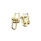 Interlocking U Link Stud Earrings Fashion Women Ear Jewelry