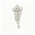 Floral Drop Brooch – Marquise Crystals & Bead