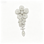 Floral Drop Brooch – Marquise Crystals & Bead
