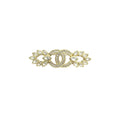 Interlocking C Bar Brooch – Pavé Crystals & Marquise Leaf Stones