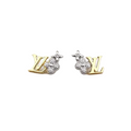 Intertwined Letter Floral Star Stud Earrings Inlaid Sparkling Gemstones Fashion Women Ear Jewelry